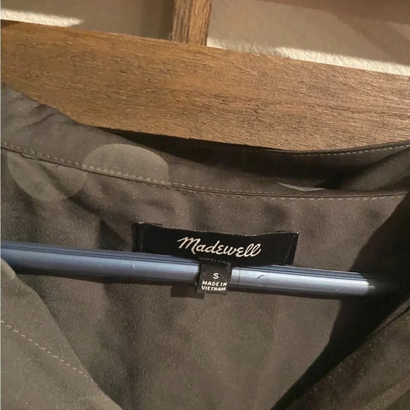 Madewell Black Button Up Shirt Polka Dots Long Sleeve size Small - Picture 5 of 5